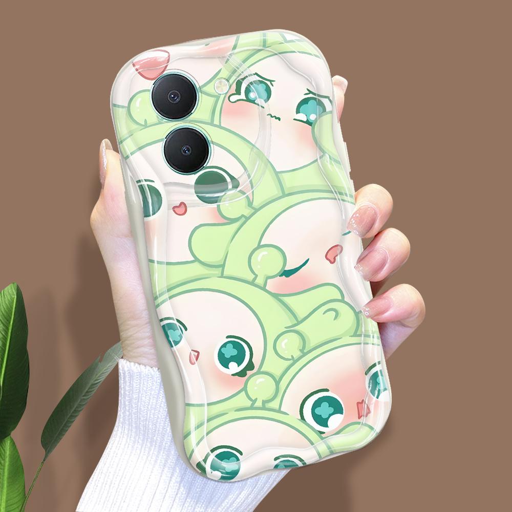 Милый мультяшный узор, кремовая текстура, мягкий силиконовый чехол с волнистыми краями, чехол для телефона для Vivo