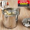 1.2L Stainless Steel Lard Tank Oil Filter Pot Large Capacity Filter Oil Separator Storage Tank Kitchen Oil Bottle with Strainer