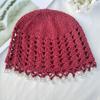 Bohemian Style Crochet Hollow Knitted Hat Beads Tassels Weave Cap Retro Knit Beanies  Outdoor