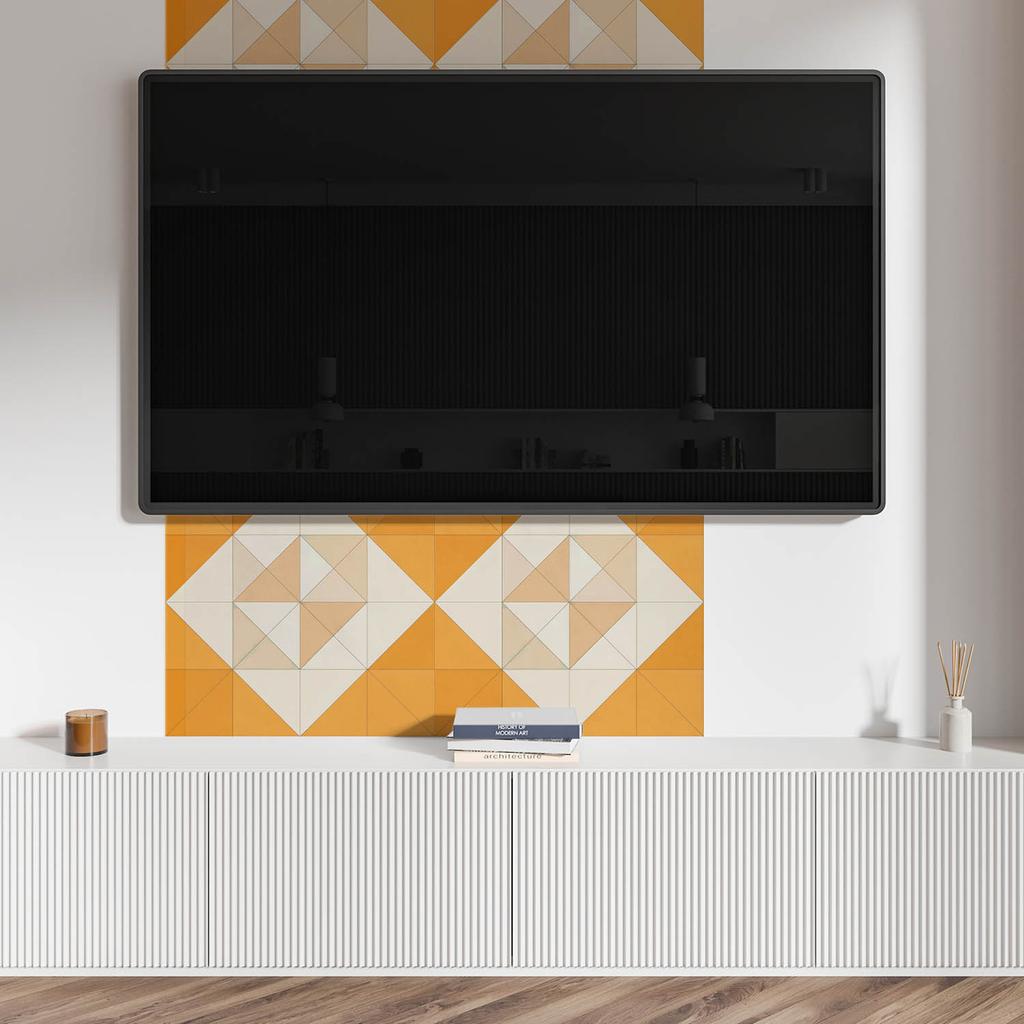 Aesthetic Vinyl Wall Covering with Print 100x50 cm Geometric Diamond Pattern