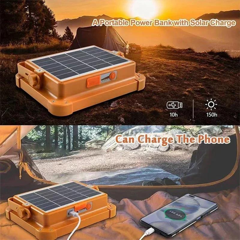 НОВЫЙ светодиодный прожектор на солнечной батарее с зарядкой от USB, аварийный фонарь для кемпинга, водонепроницаемый, портативный прожектор, прожектор