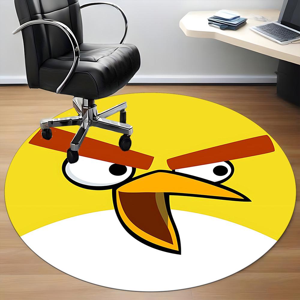 1PC Angry Birds Office Round Area Rug, Indoor Mat Suitable For Office, Under Office Chairs Bedroom Living Room Home Decor DT1212058