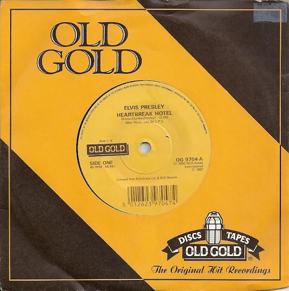 7-дюймовая пластинка ELVIS PRESLEY - Heartbreak Hotel / All Shook Up OG9704 Old Gold 1987 UK Рок Б/У