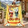 Cuphead Custom Name Flannel Blanket Personalized Soft Warm Plush Throw Blanket Customized Gift for Family Friends