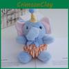 Cute Elephant Plush Toy Keychain With Patterned Scarf For Kids