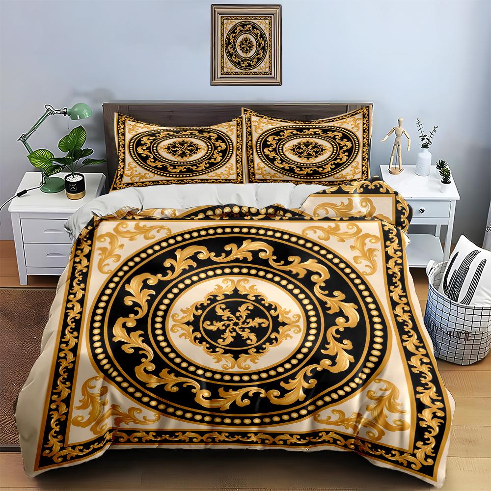 Ornate circular design. Bedding Duvet cover sets Duvet covers Pillowcases gifts (1 * Duvet Cover 2 * Pillowcases, without duvet insert)