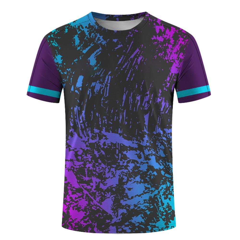 Мужская спортивная одежда для спортзала, летняя одежда с коротким рукавом для бадминтона, бега, тренировок, фитнеса, дышащая, повседневная, стильная, с круглым вырезом, футболки, топы