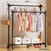 HANDUNYOU Сверхпрочная напольная вешалка для одежды с двойной перекладиной