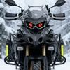 1Pair Cool Devil Eye Motorcycle Stickers Waterproof and UV-resistant Self-adhesive Translucent Headlight Modification Decals