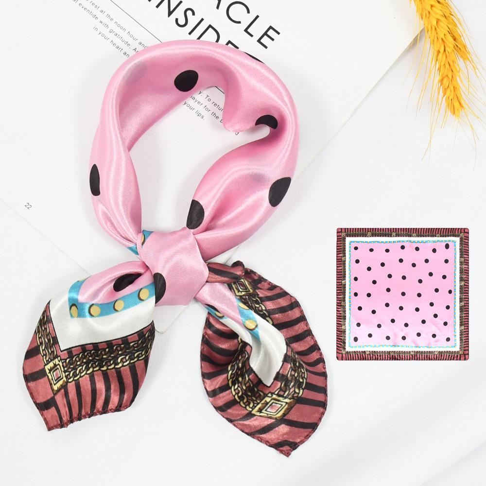 Новый модный высококачественный шелковый шарф квадратный шарф цепочка имитация шелка 50x50 маленький шарф для женщин