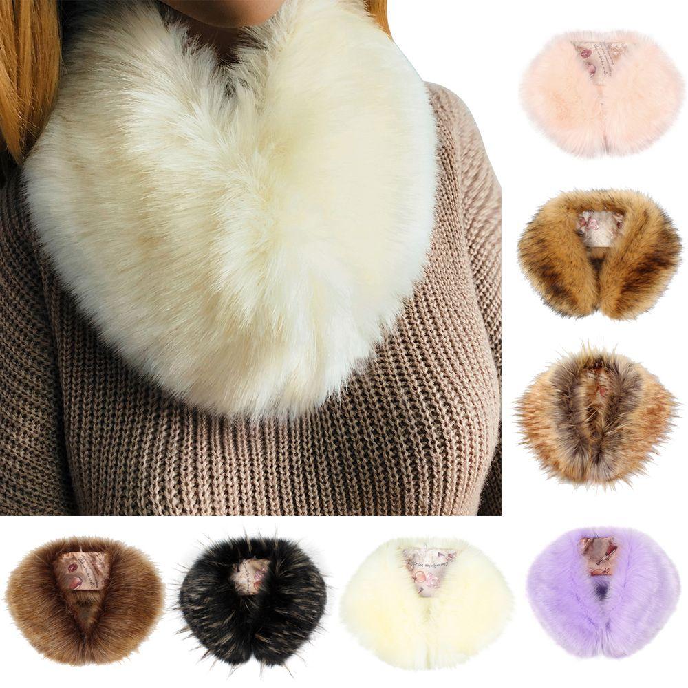 Fashion Shawl Neckerchief Coat collar Women scarf Faux fur Winter Warm