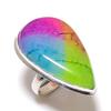 Rainbow Solar Quartz Gemstone Handmade 925 Sterling Silver Ring Size 7.5 H0W42