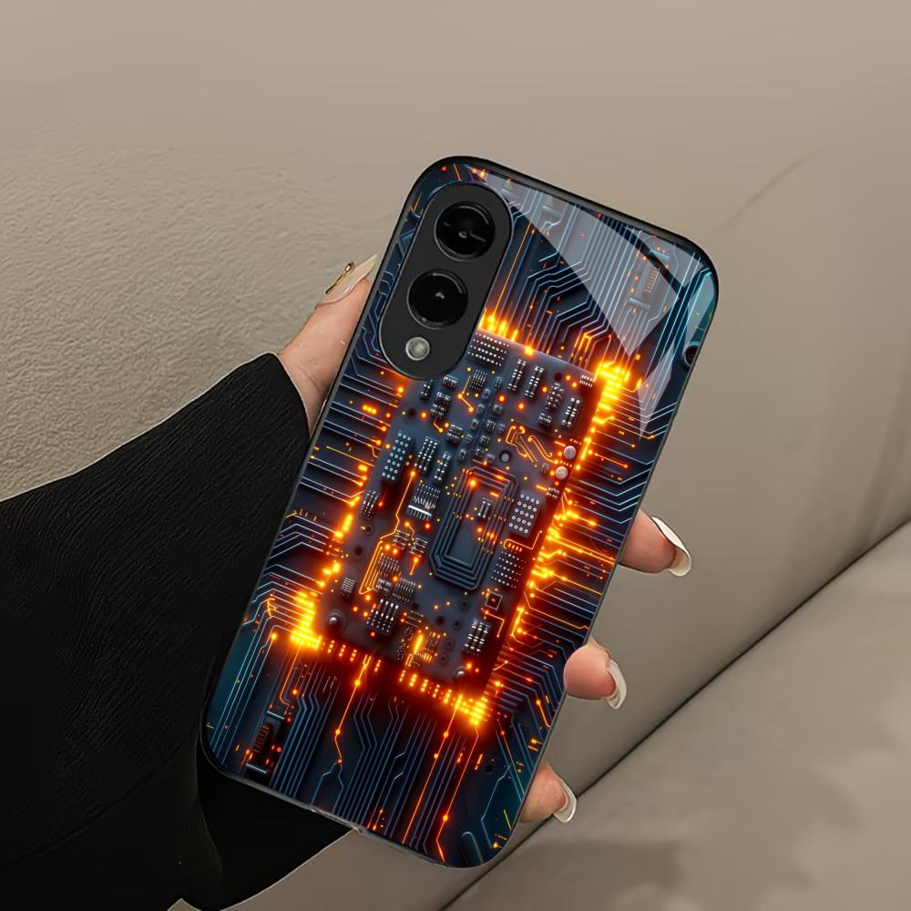 Технология Circuit Board для мобильных телефонов Чехол для телефона премиум-класса Стеклянный чехол для телефона для Samsung Galaxy S26 S25 S24 S23 S22 S21 FE, Ultra, Plus