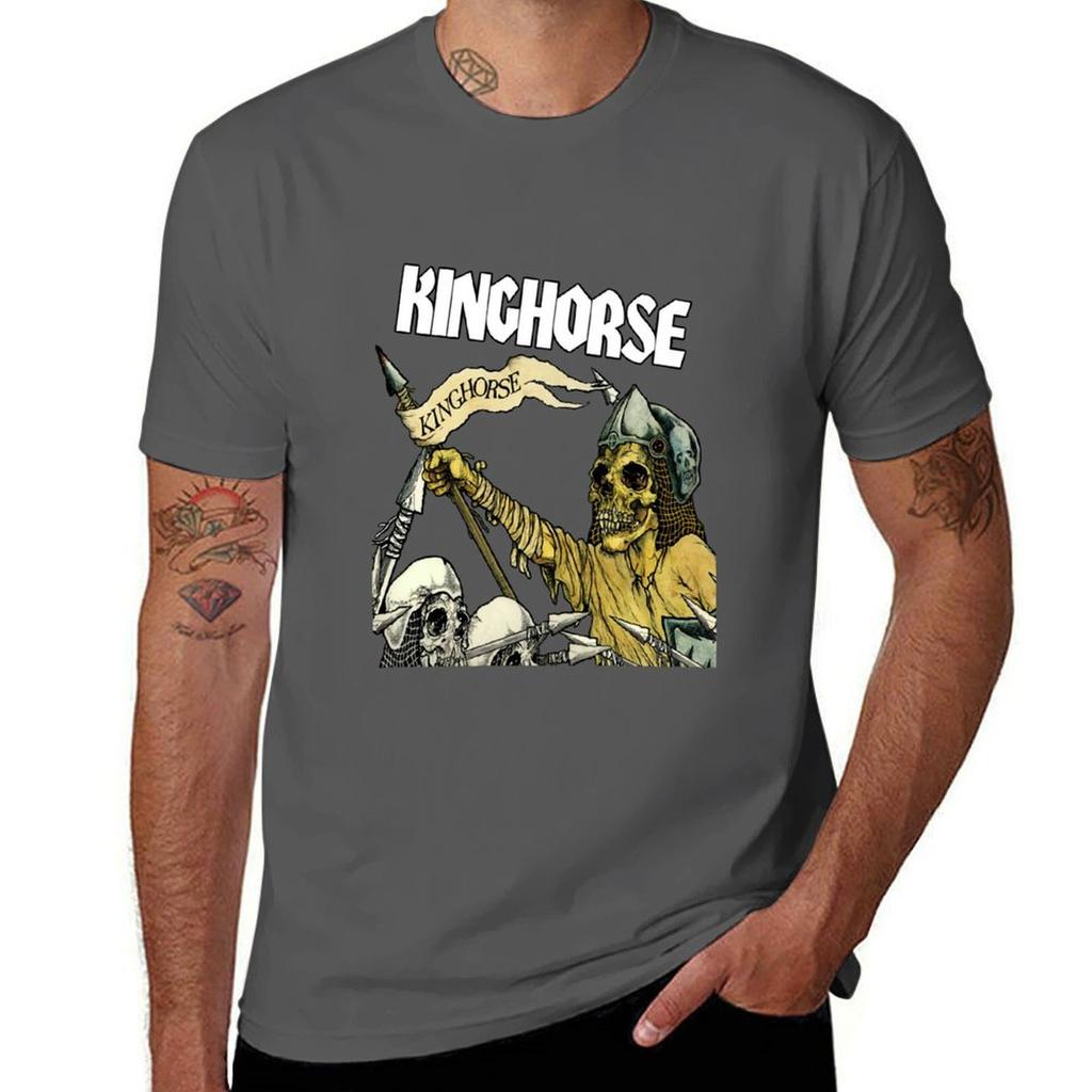Pushead Kinghorse T-Shirt Man T Shirt Graphic T Shirt Men 100% Cotton Luxury Brand Funny T Shirts Man T-Shirt