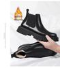 Men's British-Style Chelsea Boots: Thick-Soled, Height-Enhancing, Genuine Leather, Slip-On, Mid-High Top, Autumn/Winter Martin Boots.