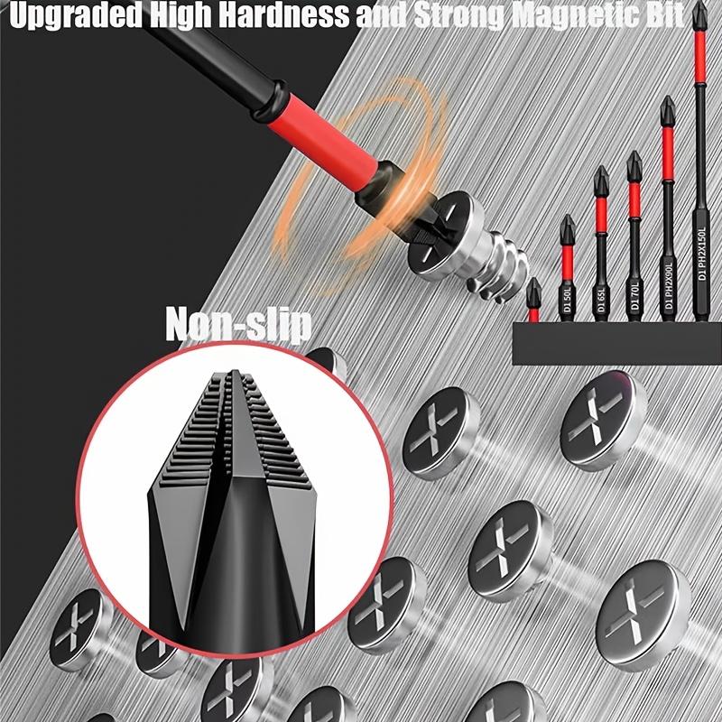 Набор из 6 шт. магнитных крестовых насадок PH2 с противоскользящим покрытием 25-150 мм, головки отверток высокой твердости, инструмент для электрической отвертки