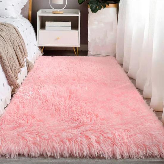 Fluffy Floor Mat Plush Area Rug with Non-slip Backing Shaggy Fuzzy Bedroom Carpet Bedside Rug for Nursery Playroom Living Room Dorm