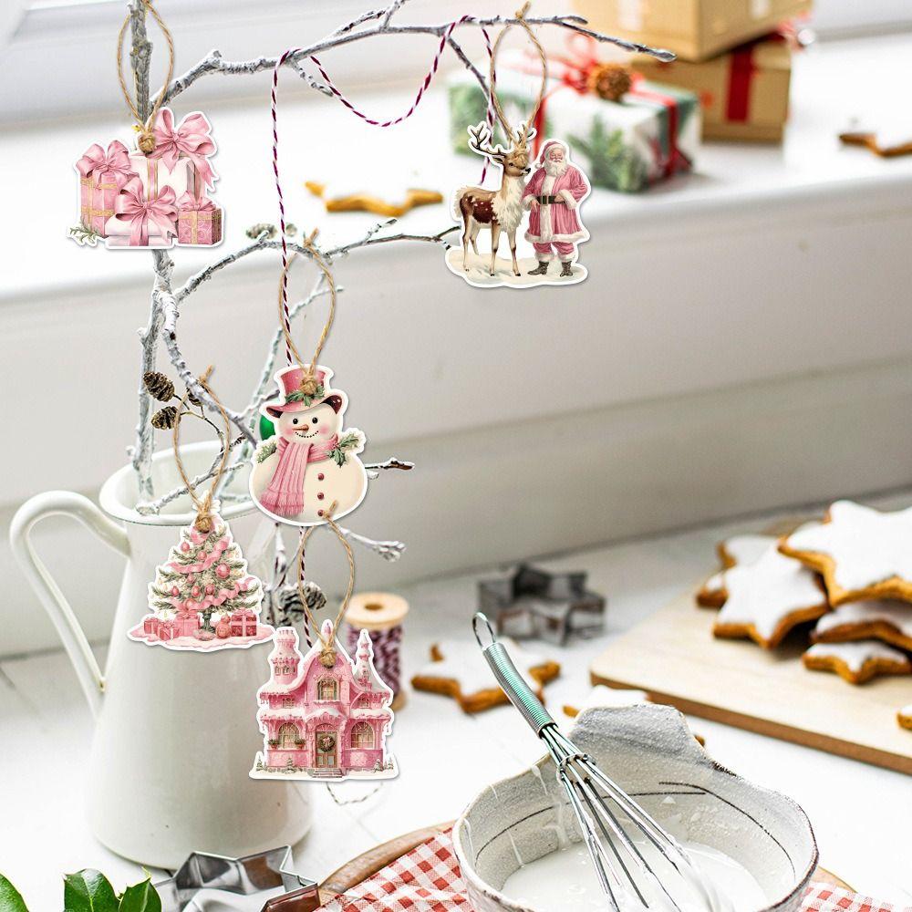 24pcs Santa Claus Christmas Tree Hanging Ornament Paper Christmas Tree Decoration Xmas Decor