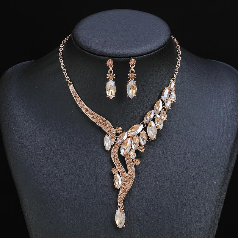 Necklace Earrings Two-Piece Bridal Wedding Accessories Vintage Haute Design Jewelry