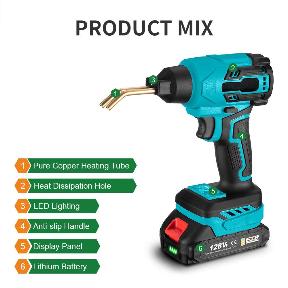 Новый 500℃ быстро нагревающийся пластиковый сварочный пистолет перезаряжаемый эффективный комплект для ремонта трещин на бампере автомобиля пластиковый сварочный аппарат для трещин