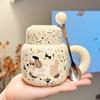 Сувенирная кружка для девочек, милая керамическая с крышкой, чашка для воды с щенком-нарциссом, практичная чашка, мужская кофейная чашка, подарок