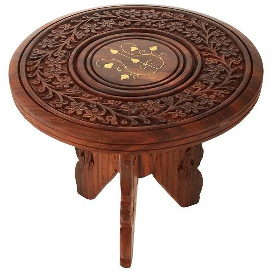 Деревянный стол, круглая ваза со складным табуретом на 3 ножках, центральный стол 22,86 см для гостиной, деревянный складной журнальный столик