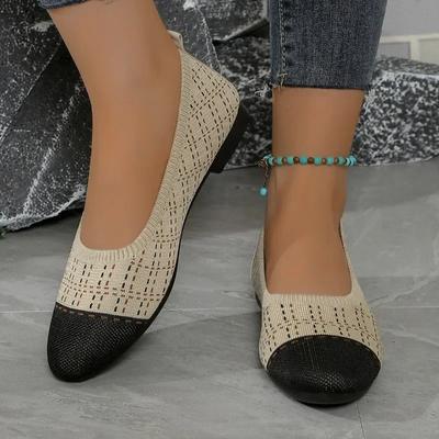 2025 Обувь для женщин Слипоны женские балетки Повседневные балетки для отдыха на открытом воздухе Женские туфли с круглым носком Мягкая сетчатая подошва в тон