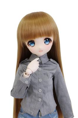 Рубашка с длинным рукавом, совместимая с MDD MSD, с плотной посадкой для кукол BJD 40 см [Petite Marie] 1/3, Погоны, Серый, Цвет, [Petite Marie] [№0094]