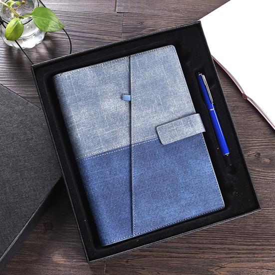 Reusable Notebook with Pen Holder Magnetic Button Faux Leather Cover Erasable Metal Binder Notepad Student Drawing Sketchbook School Office Supplies