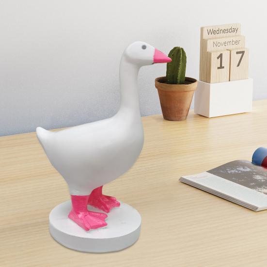 Магнитный держатель для ключей в виде гуся, смоляная фигурка гуся с магнитным клювом, декоративный держатель для ключей для входа в дом, подарок на новоселье