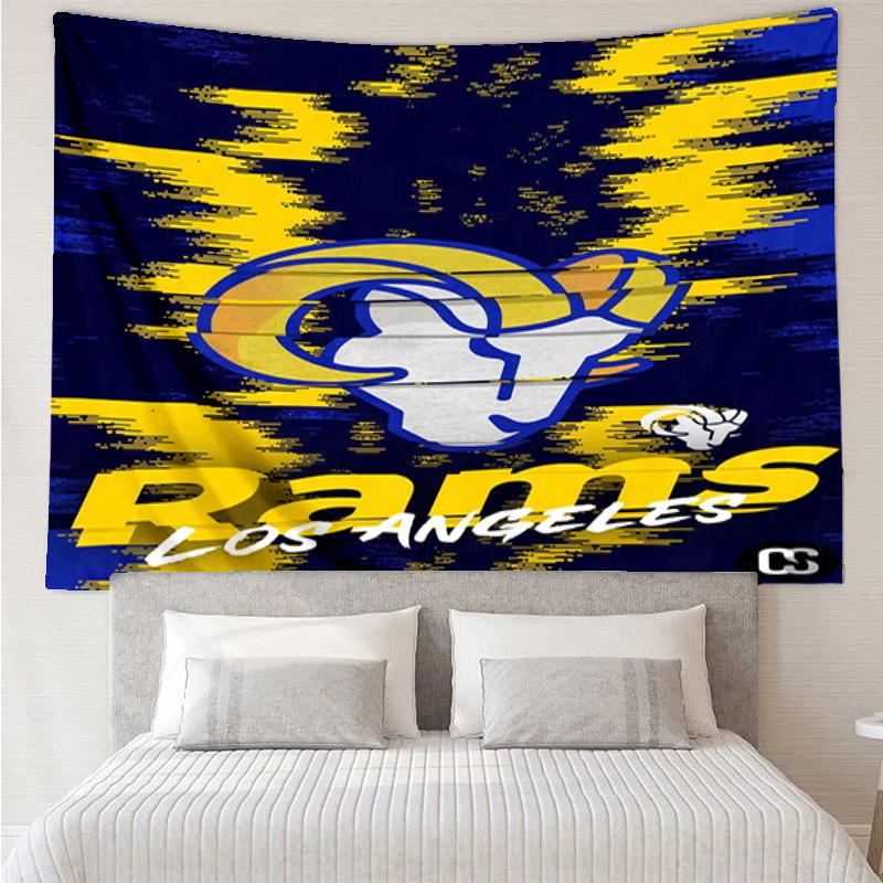 1PC Rams Football Team Spirit Printed Tapestry Room Decoration Wall Hanging for Living Room Bedroom, dormitory, Birthday and Christmas gifts