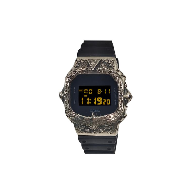 Casio Индивидуальные часы модифицированная серия водонепроницаемые Кварцевые смоляной ремешок мужчины и женщины одинаковый стиль черный циферблат DW HeiSeBiaoDaiHeiHuangSe