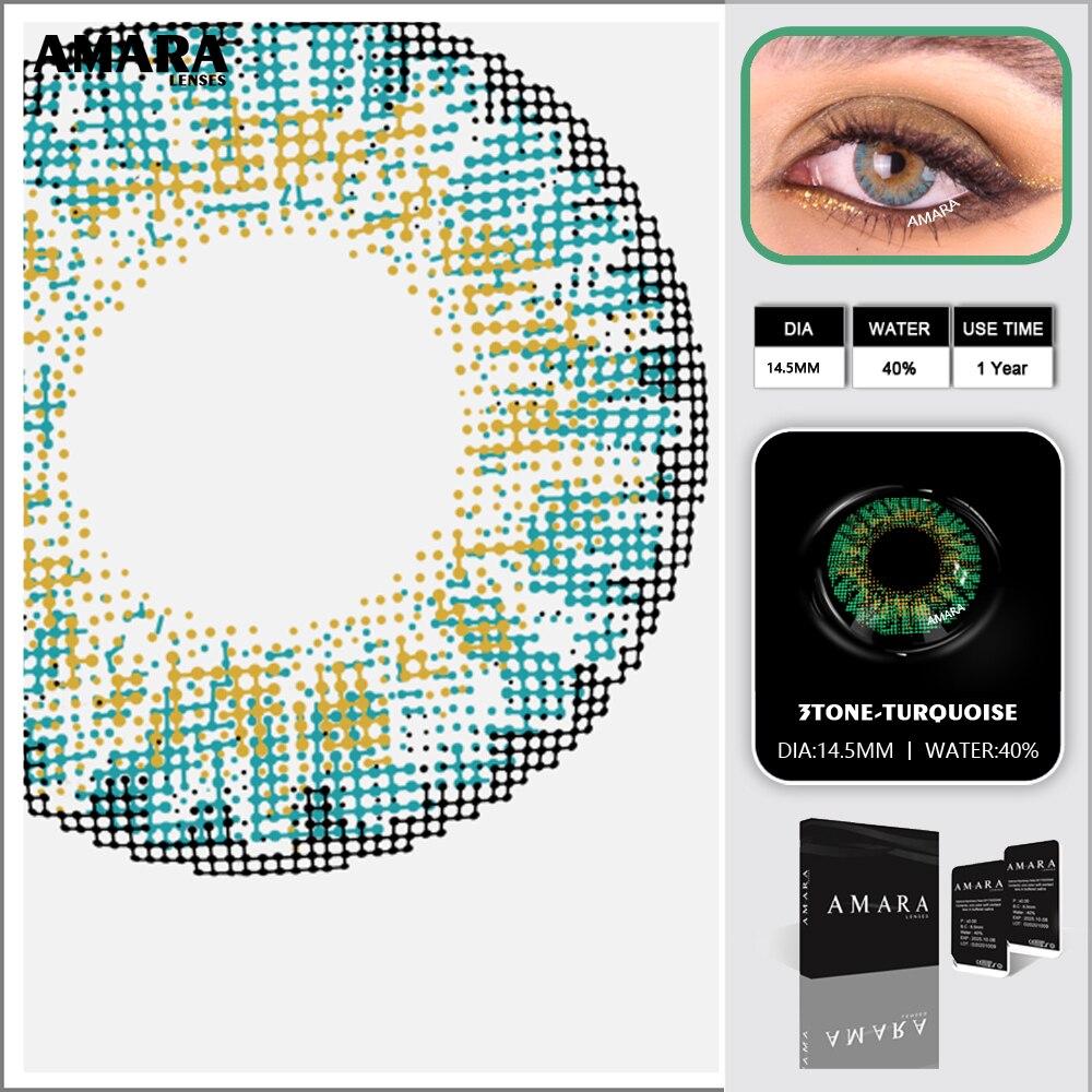 AMARA LENSES 1 пара косметических контактных линз серии 3TONE, цветные линзы для глаз, цветные контактные линзы