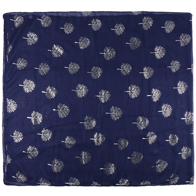 Блестящий серебристый шарф с деревом Женский Роскошный Трикотажный Хлопок Мерцающий Хиджаб Большого Размера Блестящая Шаль Шарфы Мусульманский Хиджаб Исламский Головной Платок