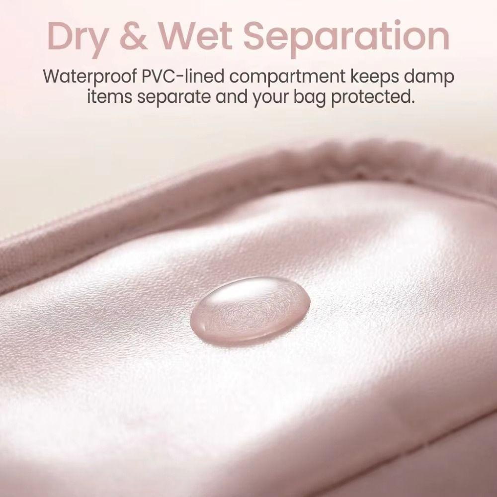 Dry-wet Separation Portable Cosmetic Pouch Large Capacity Makeup Handbag Bathroom Storage