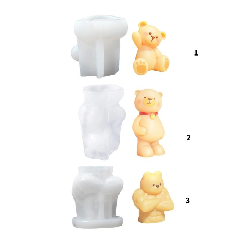 Nonstick Silicone Bear Mold for Crafting 3D Aromatherapies Candle Home Decoration Mould Unique Gift Making Mold
