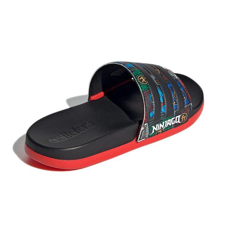 Детские шлепанцы LEGO x Adidas Adilette Comfort K Черно-красные FY8835