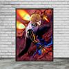 One Punch Man Янос, Сайтама Горячий анимационный постер и принт-декор, настенная живопись на холсте для гостиной, художественный принт без рамки