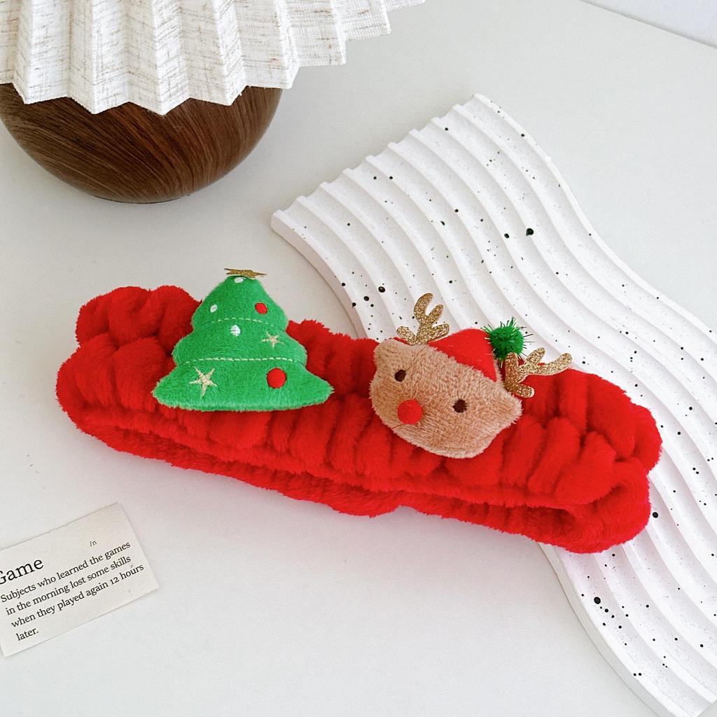 Рождественская плюшевая повязка на голову для макияжа для женщин