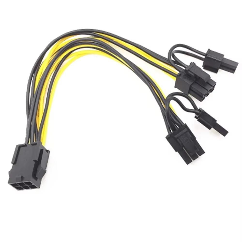 PCI E 6Pin to Dual 8Pin (6+2 Pin) Power Splitter Cable PCIe GPU 6Pin to 8Pin Power Supply Extension Cord For Graphics Card Stable Power Copper Wire