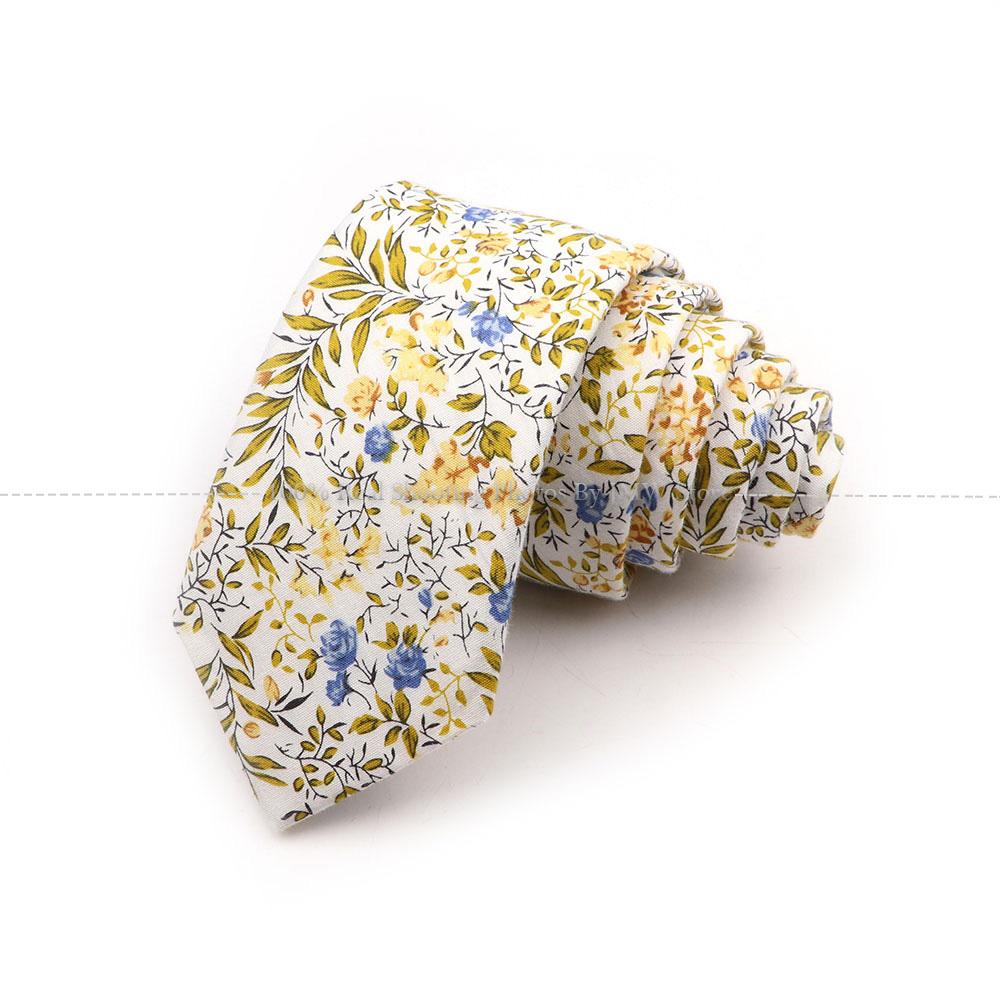 Новый шик, галстук с цветочным принтом, галстук из 100% хлопка, для мужчин, светлый цвет, повседневный узкий галстук, свадебная вечеринка