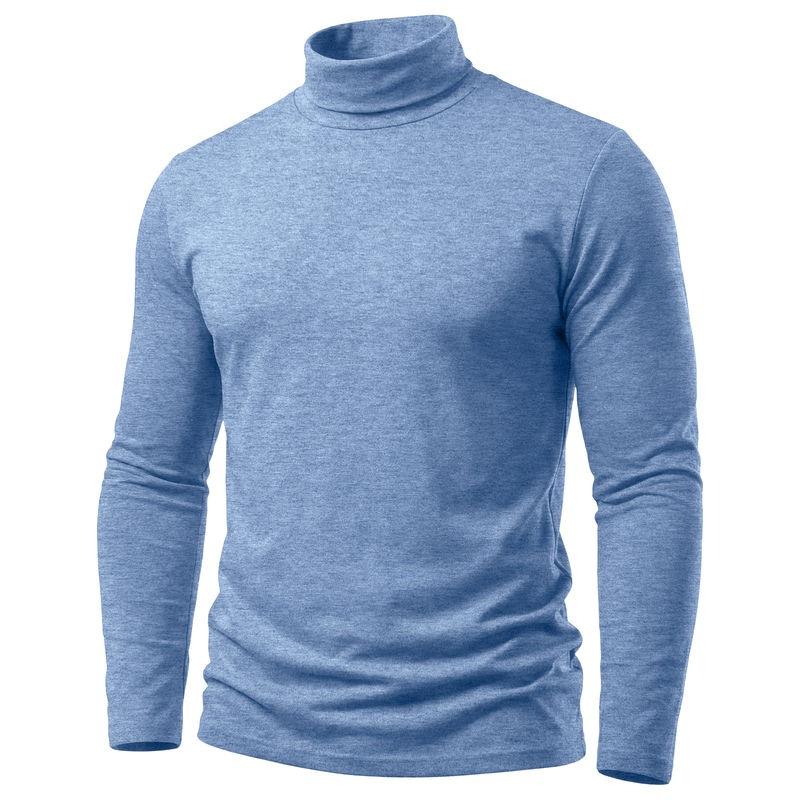 Men Turtleneck Solid Heather Slim Fit Long Sleeve Basic Thermal Shirt