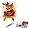 Beginner Friendly Crafts Christmas Mosaic Art Kit, DIY Sea Glass Santa Craft Reindeer Artwork Kit for Home Decor, Handmade Gift Family Activity