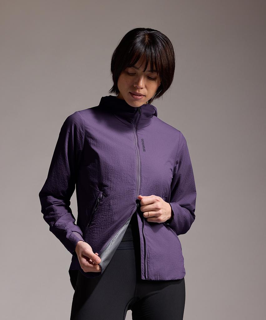 Gorewear Concurve Windstopper Epe Insulated Hooded Jacket Women - Purple Indigo (Women'S) Windproof And Thermal Outerwear