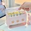 Makeup Lipstick Stand Case Desktop Cosmetic Organizer Storage Box Lipstick Dust-proof Display Stand Holder Cute Dressing Table