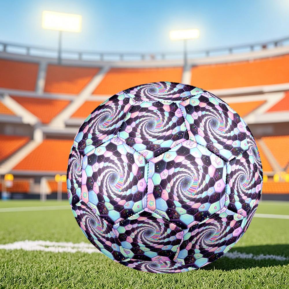 1pc Hexagon Butterfly Tunnel Themed Soccer Ball, Size 5, Lightweight PVC Material, Outdoor Training Soccer Ball Gift. q62228