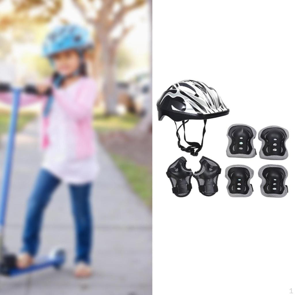 Детский велосипедный шлем для катания на роликах, скейтборде с наколенниками для езды