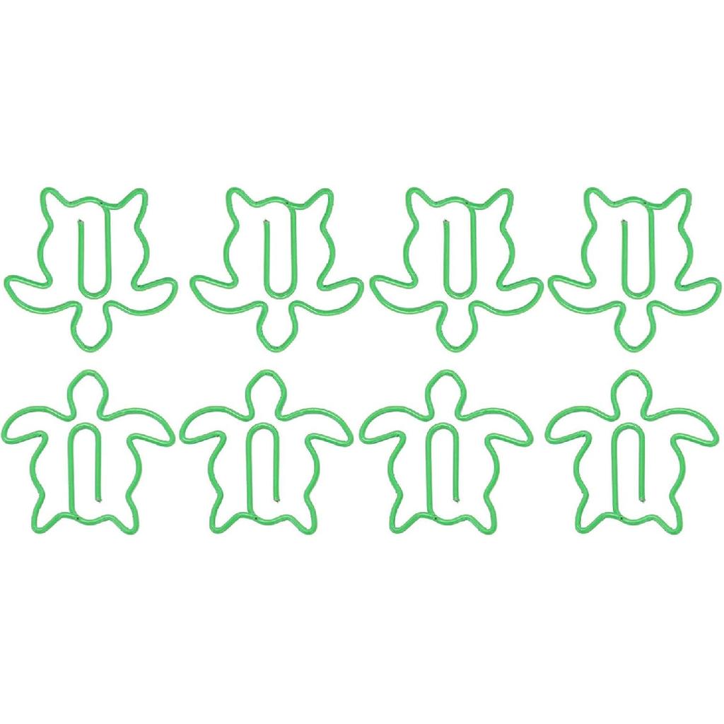 100 шт. Скрепки в форме животных, Электрооцинкованные милые скрепки, Декоративные скрепки с коробкой для хранения для семьи, офиса, школы (Морская черепаха)