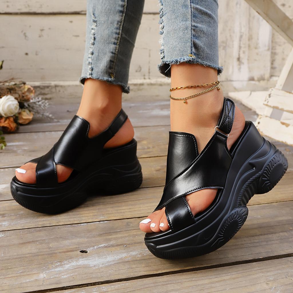 Fashion New Plus Size Women Platform Sandals 2025 Slip Outdoor Home Women Shoes Fashion Color Matching Casual Sandals Sandalias De Mujer