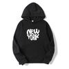 New York Print Hoodies Women Unisex Spring Autumn Loose Fleece Sweatshirts Harajuku Hooded Tops Sport Clothing